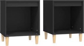 vidaXL 2 db fekete éjjeliszekrény 40 x 35 x 50 cm