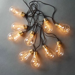 BULB LIGHTS égősor, villanykörte fekete zsinórral LED, 10 égős