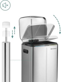 Dupla szemetes, 2 x 20 literes konyhai szemetes, ezüst