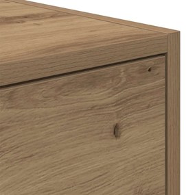 kézműves tölgy színű szerelt fa TV-szekrény 100x31x25,5 cm