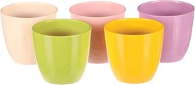 Terrakotta virágtartó 10 cm átmérő, 5-féle színben, darabár