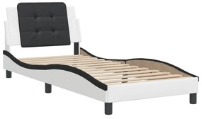 fehér és fekete műbőr ágykeret matrac nélkül Zadar 100x200 cm