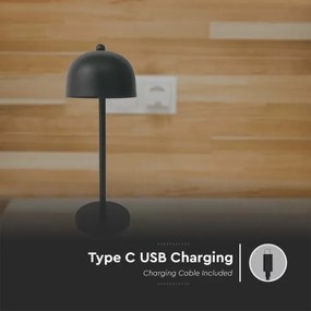 LED Dimmelhető tölthető asztali lámpa LED/1W/5V 3000-6000K 1800 mAh fekete