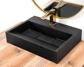 Konglomerátum mosdó GOYA black MAT 50CM