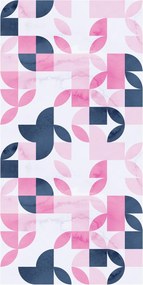 Tapéta - Retro geometrikus minta rózsaszín tónusokkal