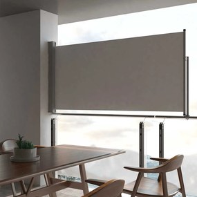szürke behúzható oldalsó terasz napellenző 120 x 300 cm