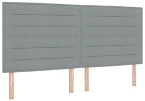 Box Spring Ágy Matrac Világosszürke 200x200 cm Szövet