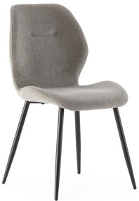 Világosszürke kárpitozott étkezőszék szett 4 db-os Ansu – Marckeric