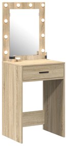 pipereasztal LED világítással Sonoma tölgy 50x41x135 cm
