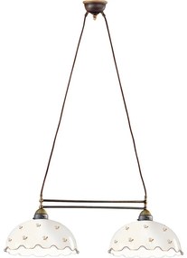 Kolarz 731.82.161 - NONNA kábeles függeszték 2xE27/75W/230V, virágmotívummal, rózsaarany