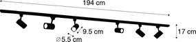 Intelligens sínrendszer 6 fehér spotlámpával, 1 fázisú, 200 cm - Iconic Jeana
