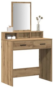Sminkasztal Fiókokkal Kézműves Tölgy 79x41x140 cm