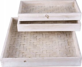 Gyümölcs edénytartó tálca Bambusz 3 db-os konyhai dekoráció szett