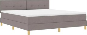 vidaXL LED Box Spring Ágy matracmal Tópszínű 180 x 200 cm szövet