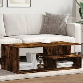 Füstös tölgy színű szerelt fa dohányzóasztal 102x55x35 cm