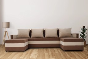 Univerzális ülőgarnitúra, barna/bézs, PAULITA U