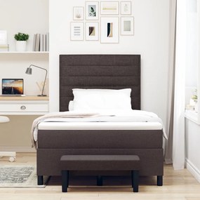 Box Spring Ágy Matrac &amp; Pad Sötétbarna 120x190 cm Szövet