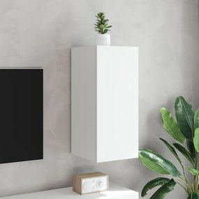 fehér falra szerelhető TV-szekrény LED-lámpákkal 30,5x35x30 cm