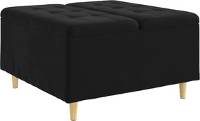 vidaXL Tároló oszmán párnával Fekete 80 x 80 x 45 cm Bársony