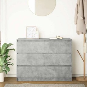 betonszürke szerelt fa tálalószekrény 100x35x76 cm