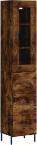 vidaXL füstös tölgy színű szerelt fa magasszekrény 34,5x34x180 cm
