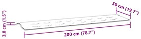 zöld oxford szövet kerti padpárna 200x50x4 cm