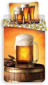 Borostyán színű egyszemélyes pamut ágyneműhuzat 140x200 cm Beer – Jerry Fabrics