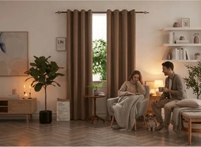 Sötétítő függöny DUNES VELVET 140x250 cm, bézs-barna Felfüggesztés: Hullámos sínszalag
