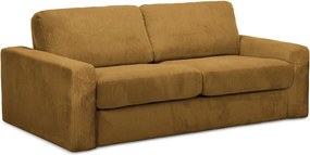 Mustársárga kordbársony kinyitható kanapé 195 cm Nona – Makamii