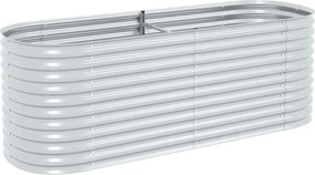 vidaXL ezüstszínű horganyzott acél kerti magaságyás 240 x 80 x 81 cm