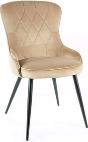 Lotus Velvet kárpitozott szék fekete/BÉZS Sig