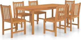 vidaXL 7 részes tömör tíkfa kerti étkezőgarnitúra 180 x 90 cm
