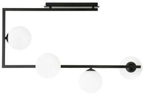 Csillár rúdon SOMA 4xE14/10W/230V fekete/fehér