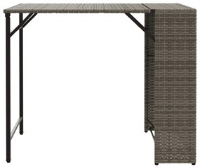 5 részes szürke polyrattan összecsukható kerti étkezőgarnitúra