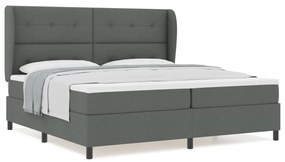 vidaXL Boxspring Ágy Matrac nélkül Sötétszürke, 200x200 cm Szövet