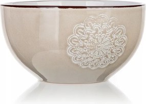 Shape Saláta tálaló krémszínű csipke mintás leveshez 14,3 cm