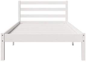 Ágykeret Fejtámlával Fehér 90x210 cm Tömör Fenyőfából
