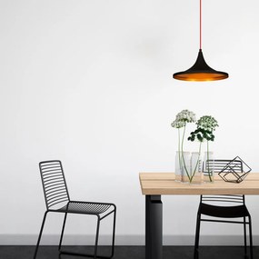 Elmas 3531 fekete-piros fém függőlámpa, Ø35 cm