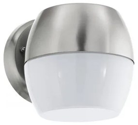 LED lámpatest , kültéri , oldalfali , meleg fehér , nemesacél , IP44 , EGLO , ONCALA , 95982