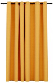 sárga vászonhatású sötétítőfüggöny fűzőkarikával 290 x 245 cm