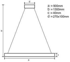 LED állítható fényerejű lámpa kábelre LED/55W/230V 3000-6500K + DO