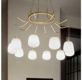 Ideal Lux - LED Csillár zsinóron KAROUSEL 10xG9/3W/230V átm. 82,5 cm réz