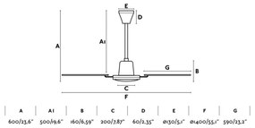 FARO 33111 - Mennyezeti ventilátor MALVINAS á. 140 cm