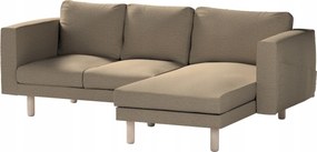 Dekoria Norsborg 3 személyes kanapé huzat Ikea sezlonnal barna