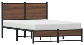 barna tölgy színű fém ágykeret matrac nélkül 120 x 200 cm