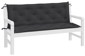 2 db fekete oxford szövet kerti padpárna 150 x 50 x 7 cm