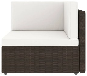 vidaXL 7 részes barna polyrattan kerti ülőgarnitúra párnákkal