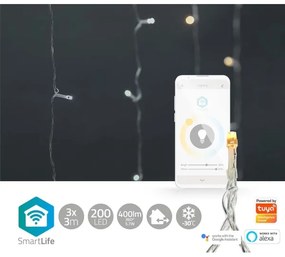 Nedis WIFILXC02W200 - LED karácsonyi függöny 200 LED/11 funkció 6 m IP65 Wi-Fi Tuya