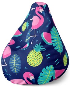 Pear babzsák rózsaszín flamingók, színes