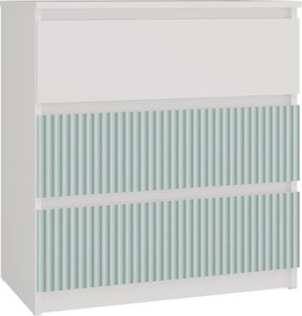 MIX M3 ARTEO komód, 70x75x40 cm, fehér-mentazöld